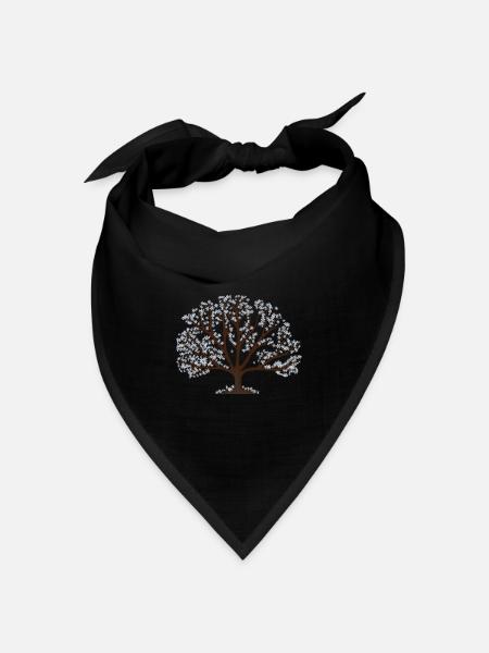 Baum im Winter - Bandana Dreieckstuch - Schwarz