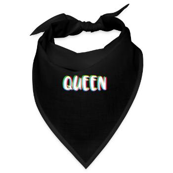 King - Queen Partnerlook - Bandana Dreieckstuch - Schwarz - Vorne