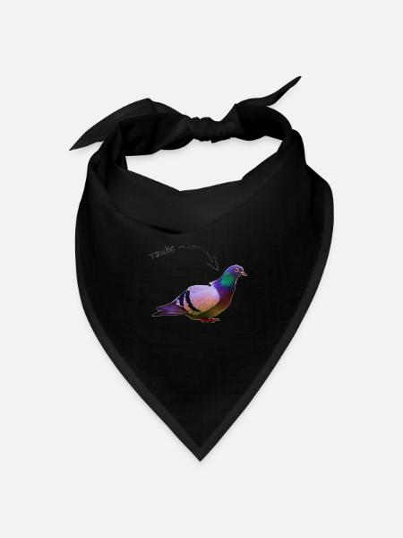 Taube - Bandana Dreieckstuch - Schwarz