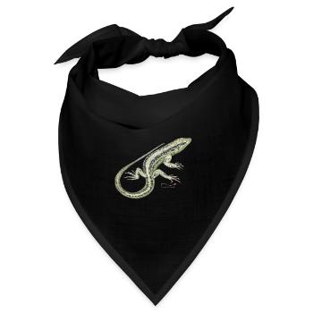 Zauneidechse - Bandana Dreieckstuch - Schwarz - Vorne