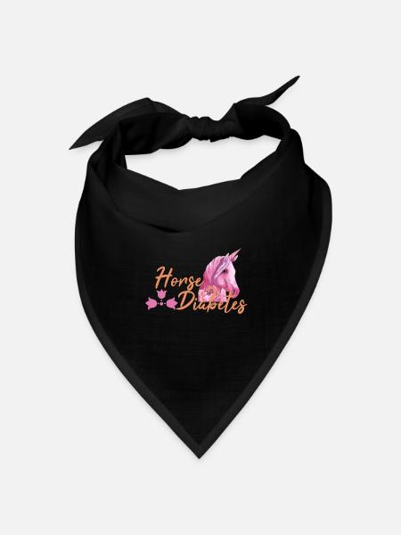 Diabetes Pferd - Bandana Dreieckstuch - Schwarz