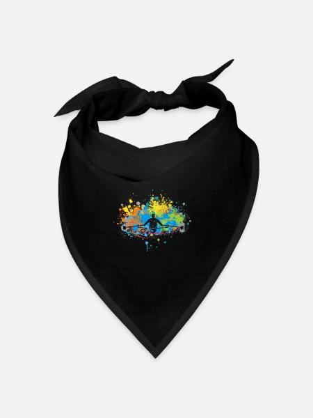 Farbkleckse Rudern - Bandana Dreieckstuch - Schwarz