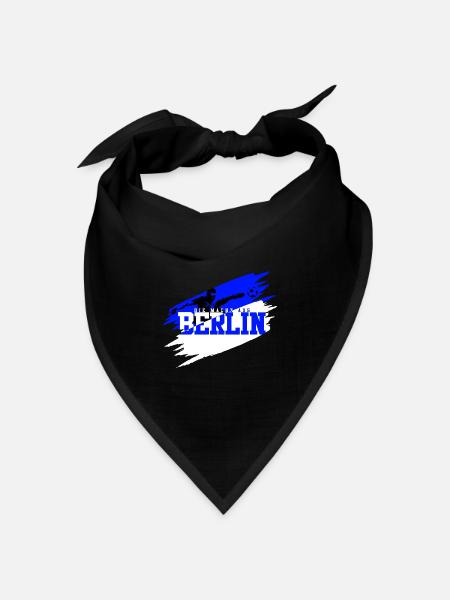 Berlin Fussball Charlottenburg Blau Weiß - Bandana Dreieckstuch - Schwarz