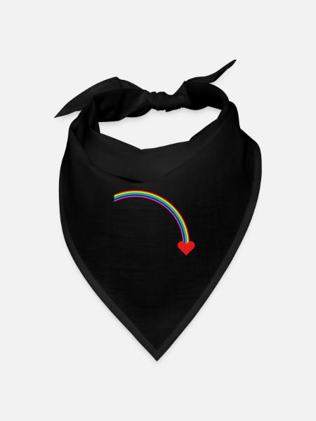 Regenbogen - Bandana Dreieckstuch - Schwarz