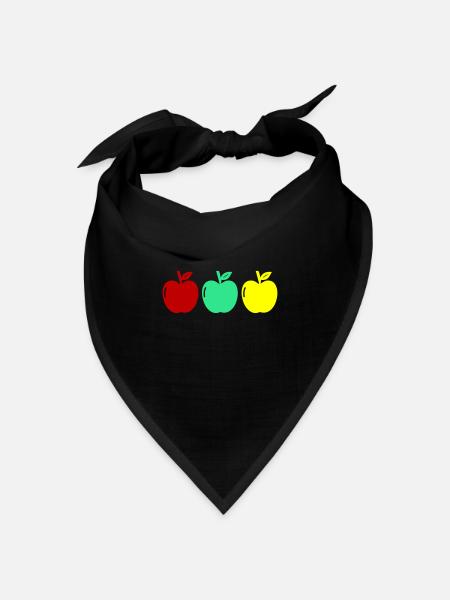 äpfel - Bandana Dreieckstuch - Schwarz