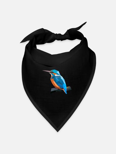 Polyart Eisvogel - Bandana Dreieckstuch - Schwarz