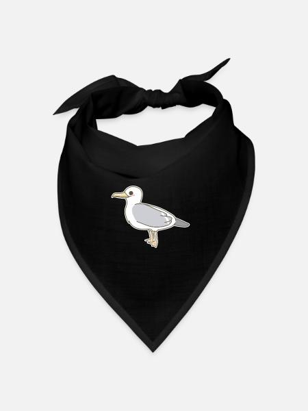 Möwe - Bandana Dreieckstuch - Schwarz