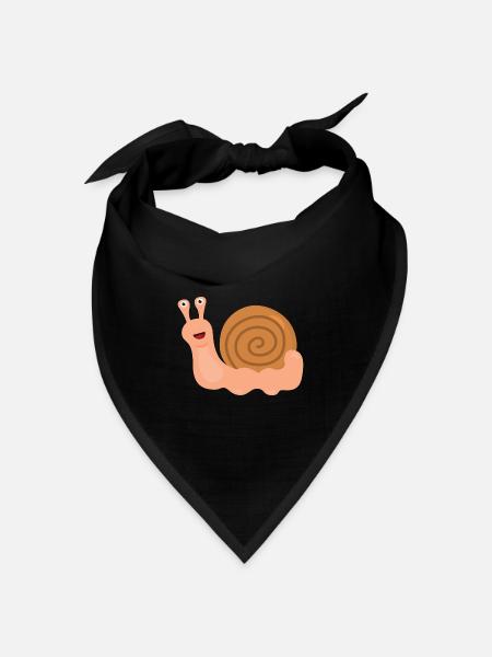 Schnecke - Bandana Dreieckstuch - Schwarz