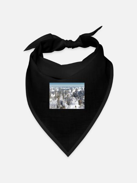 Futuristische Hochhäuser in einer Megastadt - Bandana Dreieckstuch - Schwarz