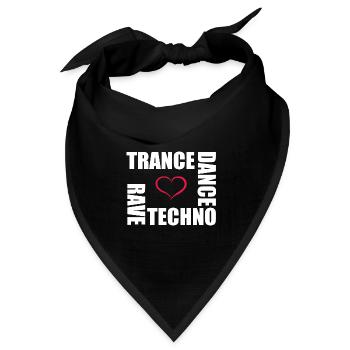 Techno Dance Trance Rave - Bandana Dreieckstuch - Schwarz - Vorne