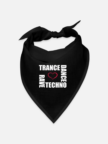 Techno Dance Trance Rave - Bandana Dreieckstuch - Schwarz