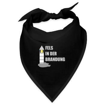 Fels in der Brandung - Bandana Dreieckstuch - Schwarz - Vorne