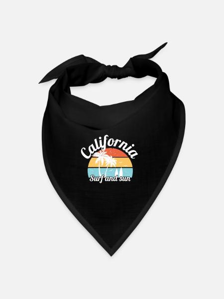 kalifornische Brandung und Sonne - Bandana Dreieckstuch - Schwarz