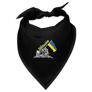 ukrainische flagge hissen - Bandana Dreieckstuch - Schwarz - Vorne