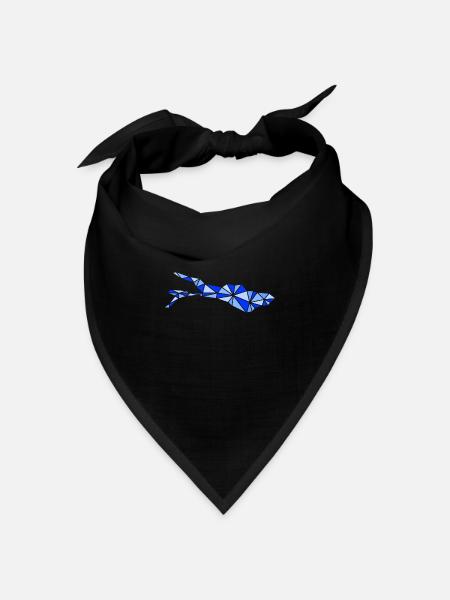 Bodensee | Polygonal | Blau - Bandana Dreieckstuch - Schwarz