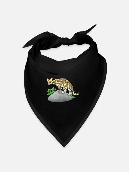 kleiner Ozelot - Bandana Dreieckstuch - Schwarz