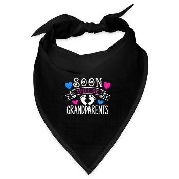 Bald werden wir Oma und Opa, Wir werden Großeltern - Bandana Dreieckstuch - Schwarz - Vorne
