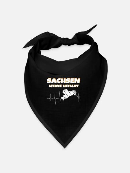 Sachsen meine Heimat - Bandana Dreieckstuch - Schwarz