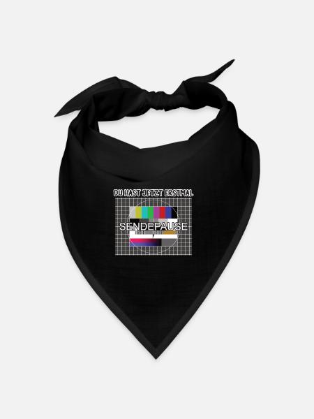 Du hast jetzt erstmal Sendepause / 90er Testbild - Bandana Dreieckstuch - Schwarz