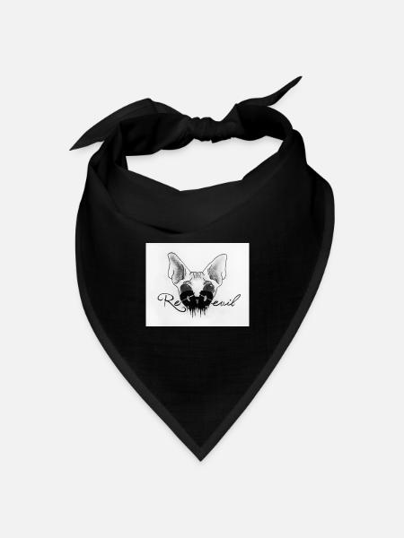 Sphynx Katze Hell - Bandana Dreieckstuch - Schwarz