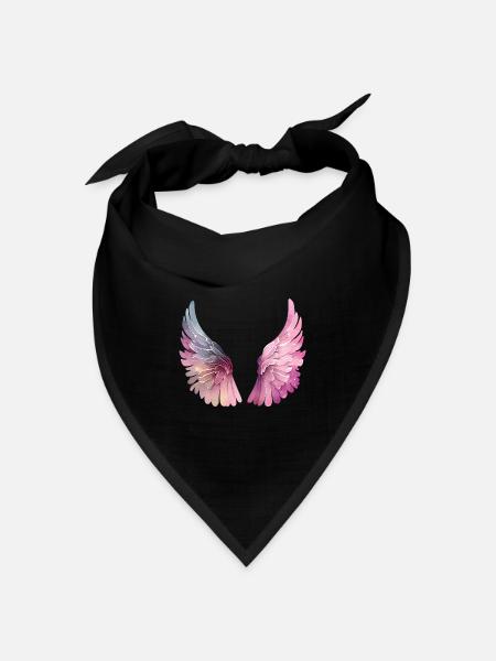 Pastellfarbene Aquarellflügel für Frauen - Bandana Dreieckstuch - Schwarz