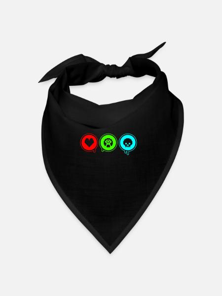 Love, Retro, Death | Druckfarbe frei wählbar! - Bandana Dreieckstuch - Schwarz