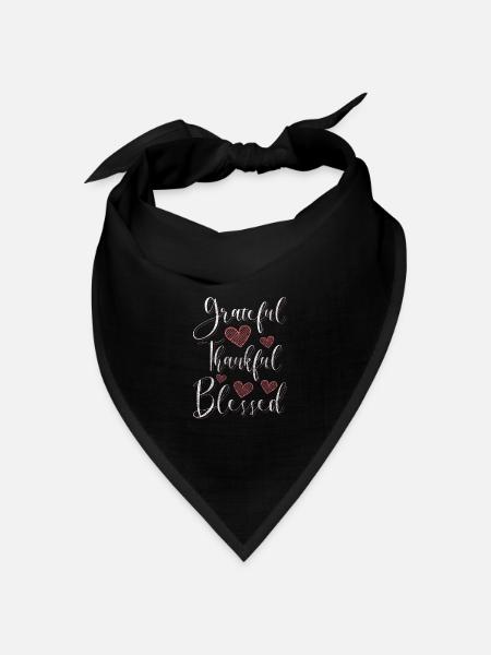 Kleeblatt Glücklich Liebe Energie - Bandana Dreieckstuch - Schwarz