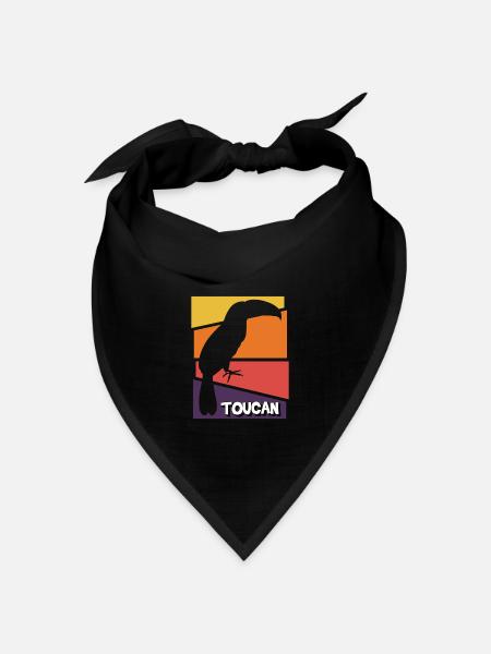 Vogel Urlaub Urwald - Bandana Dreieckstuch - Schwarz