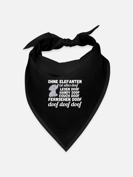 Elefant Elefanten - Bandana Dreieckstuch - Schwarz