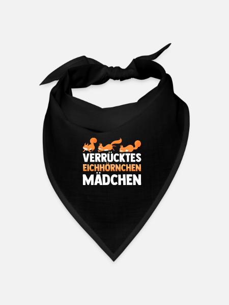 Eichhörnchen - Bandana Dreieckstuch - Schwarz