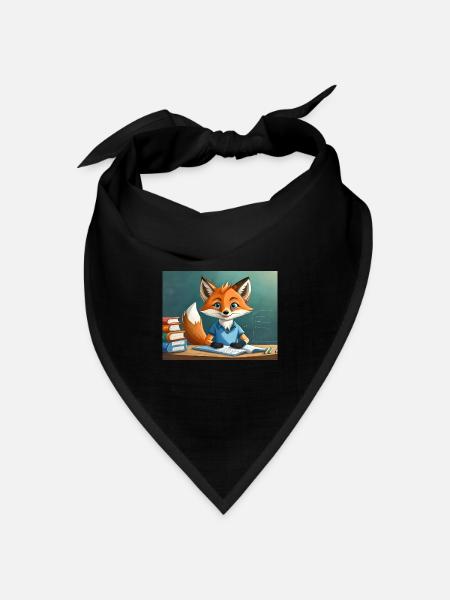 Niedlicher kleiner Teufel Fuchs Alltag – liest - Bandana Dreieckstuch - Schwarz