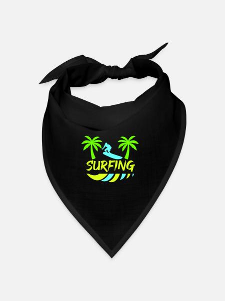 surfing - Bandana Dreieckstuch - Schwarz