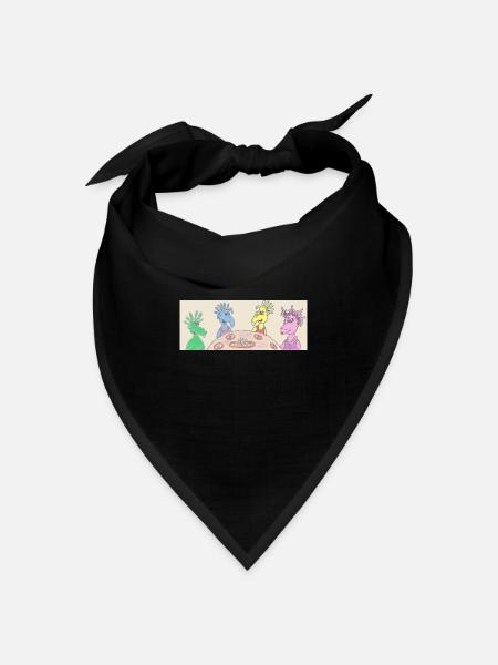 Space Belly Buttons beim Essen Shirt Becher Cappy - Bandana Dreieckstuch - Schwarz