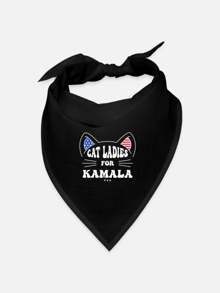 Cat Lady für Frauen Feministin - Bandana Dreieckstuch - Schwarz