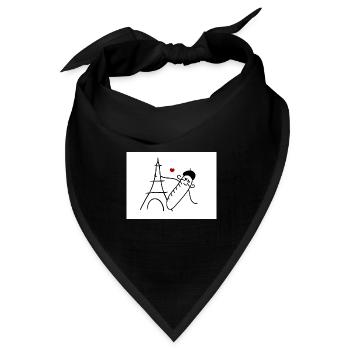 Frankreich liebe - Bandana Dreieckstuch - Schwarz - Vorne