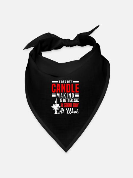 Kerze Wärme Liebe - Bandana Dreieckstuch - Schwarz