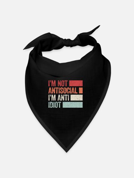 Sarkastisch introvertiert - Bandana Dreieckstuch - Schwarz