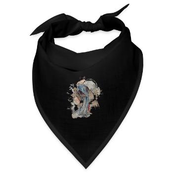 Japanisch Mythologie Kampfkunst Nerd - Bandana Dreieckstuch - Schwarz - Vorne
