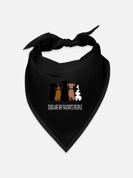Hunde sind meine Lieblingsmenschen - Bandana Dreieckstuch - Schwarz