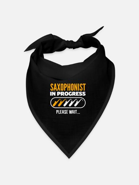Jazz-saxophon Lustiger Saxophonist In Arbeit - Bandana Dreieckstuch - Schwarz