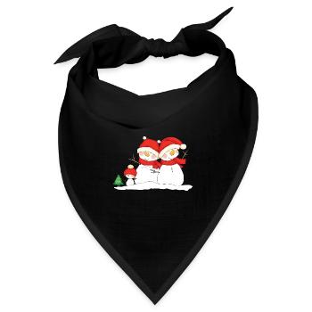 Christmas snowmen. - Bandana Dreieckstuch - Schwarz - Vorne