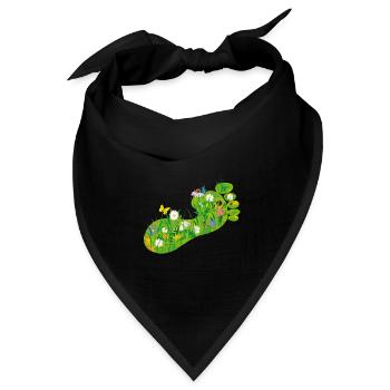 Ökologischer Fußabdruck - Bandana Dreieckstuch - Schwarz - Vorne