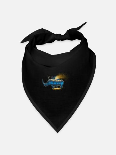 Saved rhino - Bandana Dreieckstuch - Schwarz