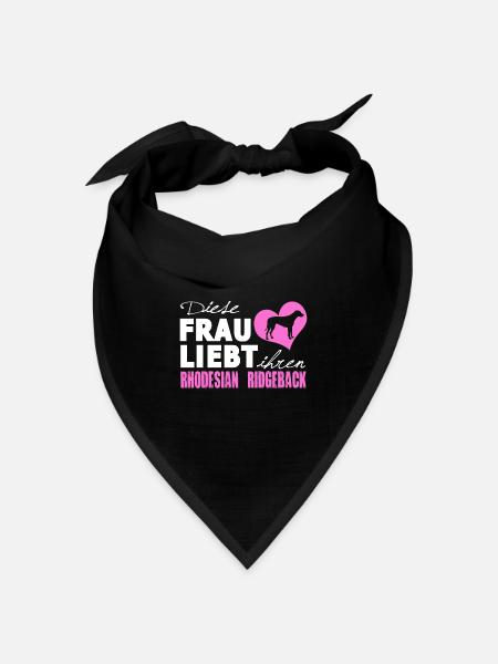 Rhodesian Ridgeback - Frau liebt - Bandana Dreieckstuch - Schwarz