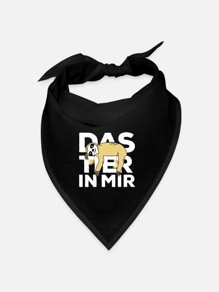 Das Tier in mir Faultier erwecken - Bandana Dreieckstuch - Schwarz