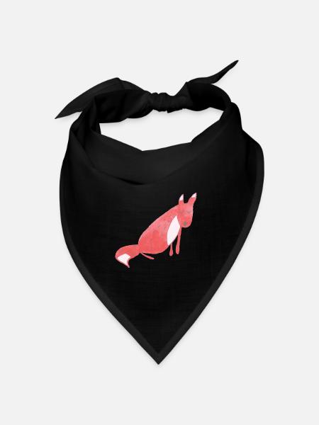 Nettes rotes Aquarellfuchstier - Bandana Dreieckstuch - Schwarz