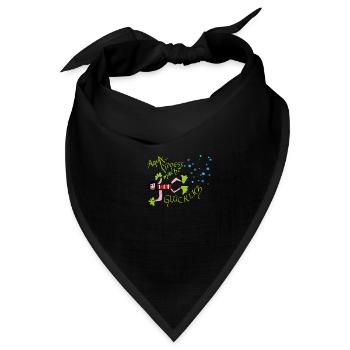 glücklich - Bandana Dreieckstuch - Schwarz - Vorne