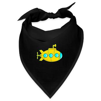 Gelbes U-Boot - Bandana Dreieckstuch - Schwarz - Vorne