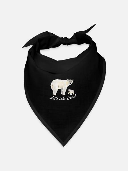 Eisbär, Klima, Umweltschutz - Bandana Dreieckstuch - Schwarz