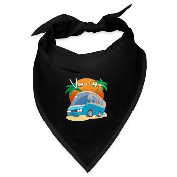 Van Life, Wohnmobil, Campingurlaub - Bandana Dreieckstuch - Schwarz - Vorne